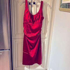 Suzy Chin for Maggy Boutique red satin dress